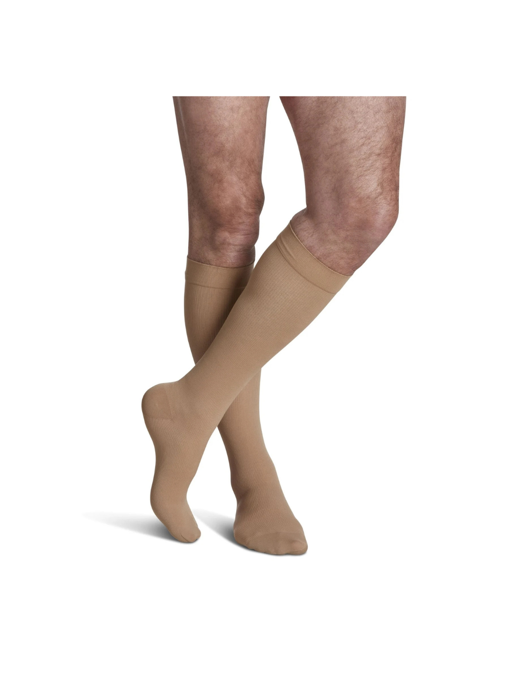 Sigvaris Essential Opaque 860 Men's 30-40mmHg Calf Closed Toe Light Beige XL