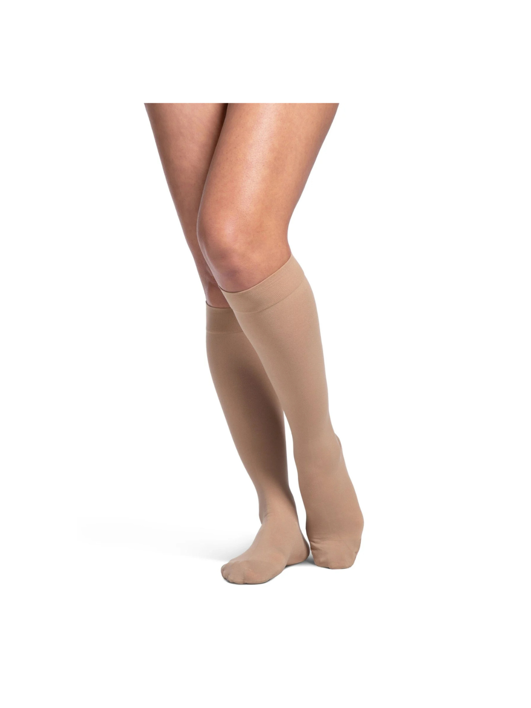 Sigvaris Essential Opaque 860 Women's 30-40mmHg Calf Closed Toe Golden (Suntan) Standard SL