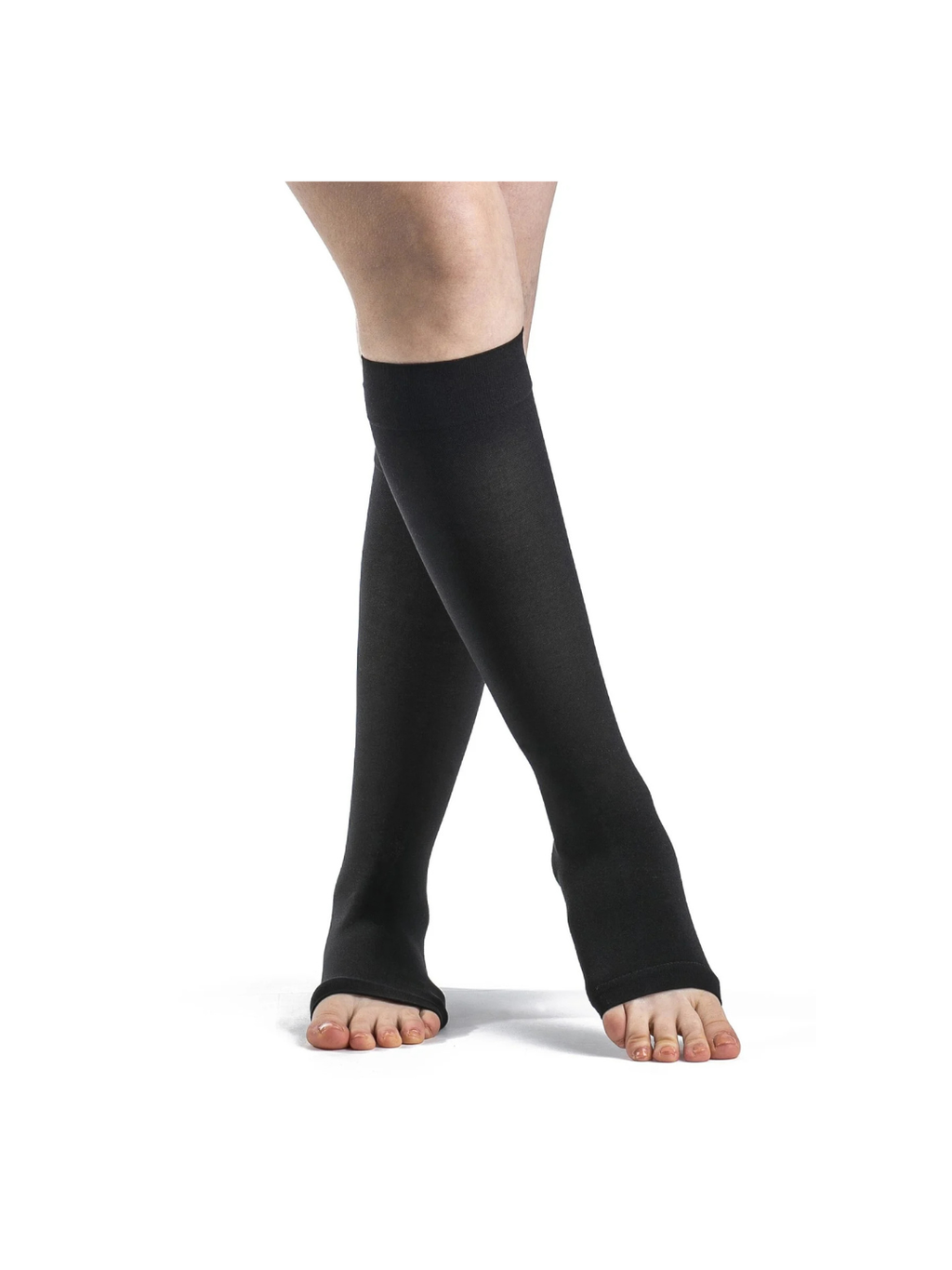Sigvaris Essential Opaque 860 30-40mmHg Calf Open Toe Black LS