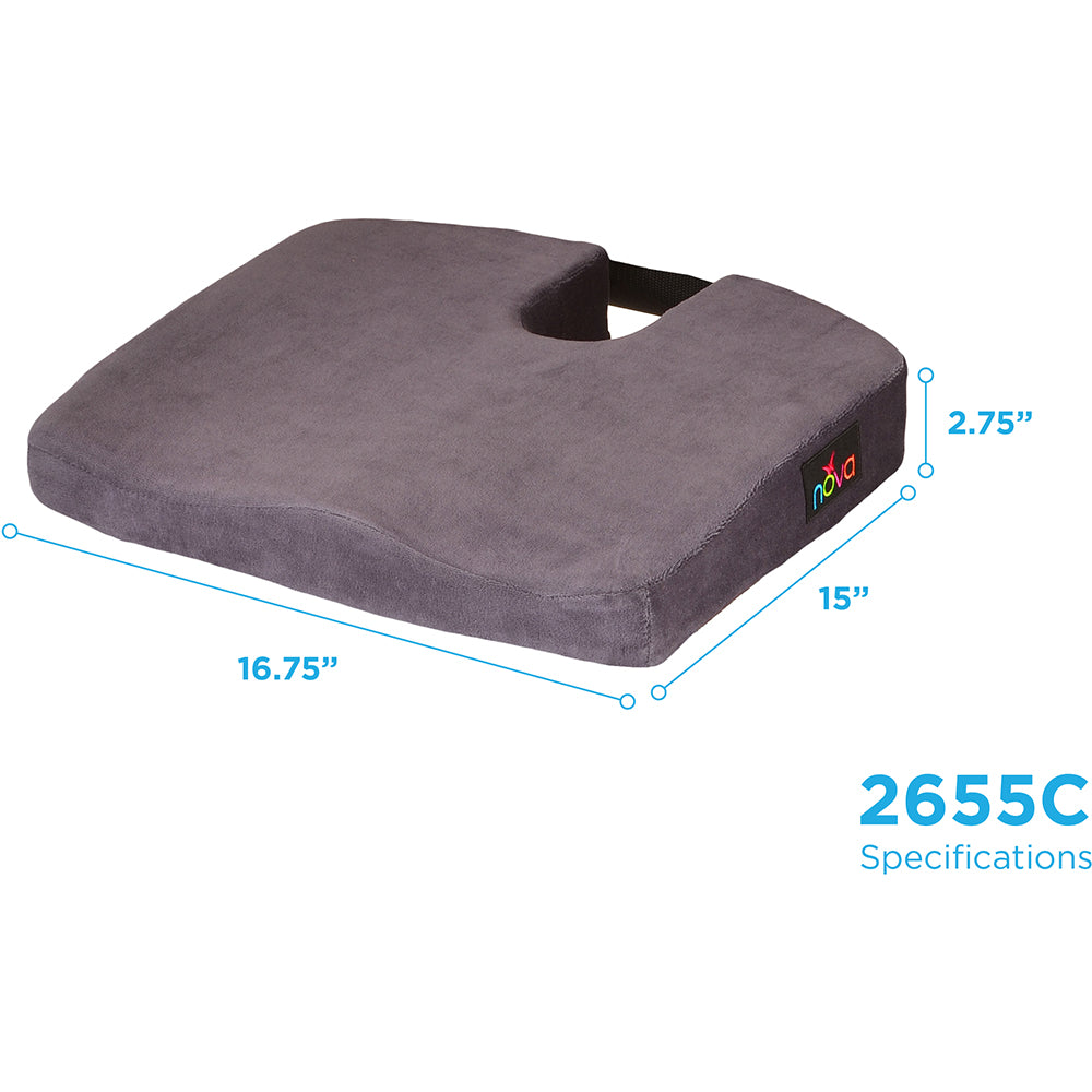 NOVA MEMORY FOAM COCCYX CUSHION VELOUR BLUE