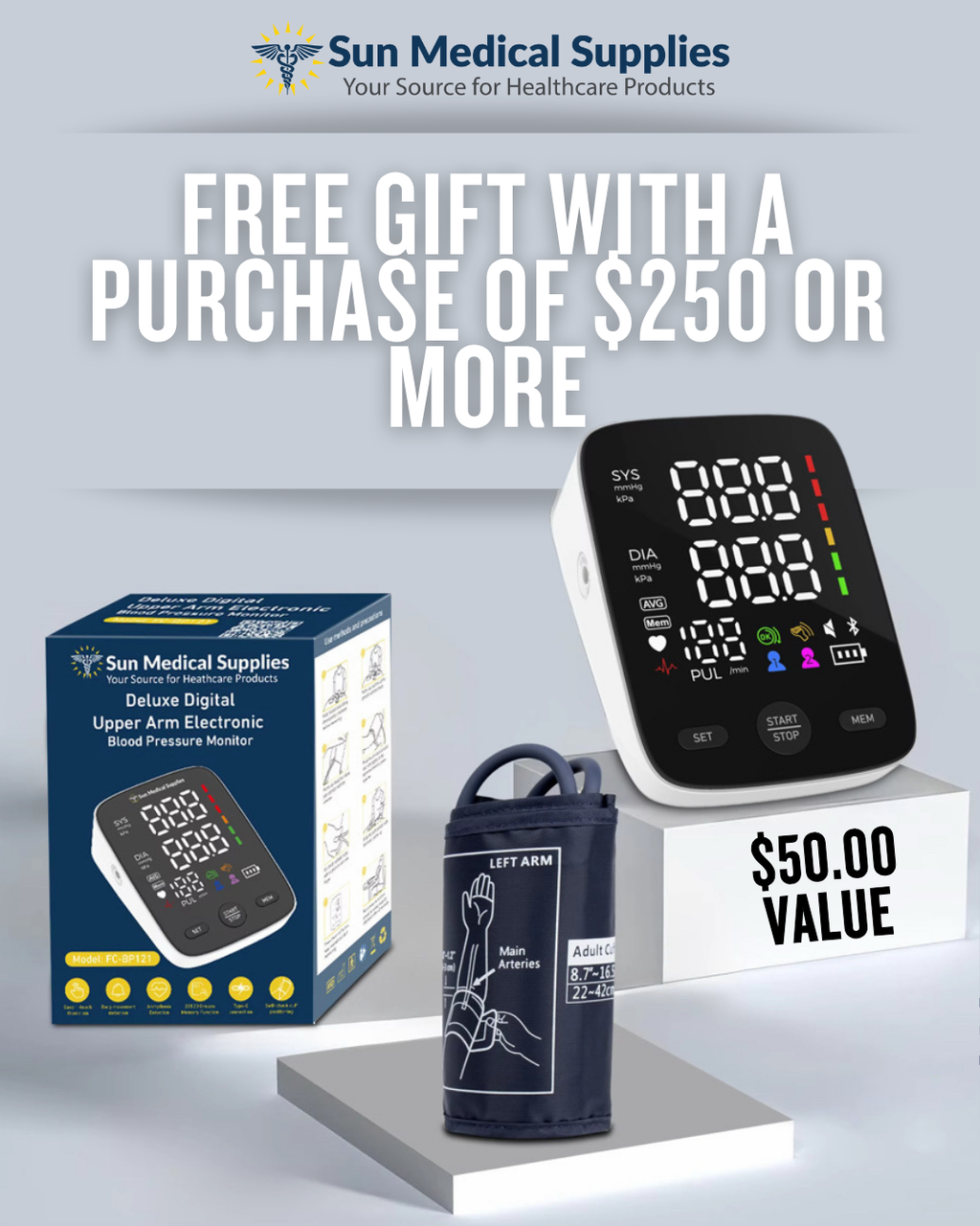 Sun Medical Deluxe Digital Blood Pressure Monitor FC-BP121