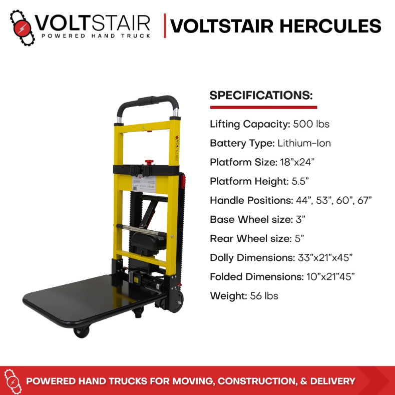Climbing Steps Hercules Powered Handtruck 500 lbs.