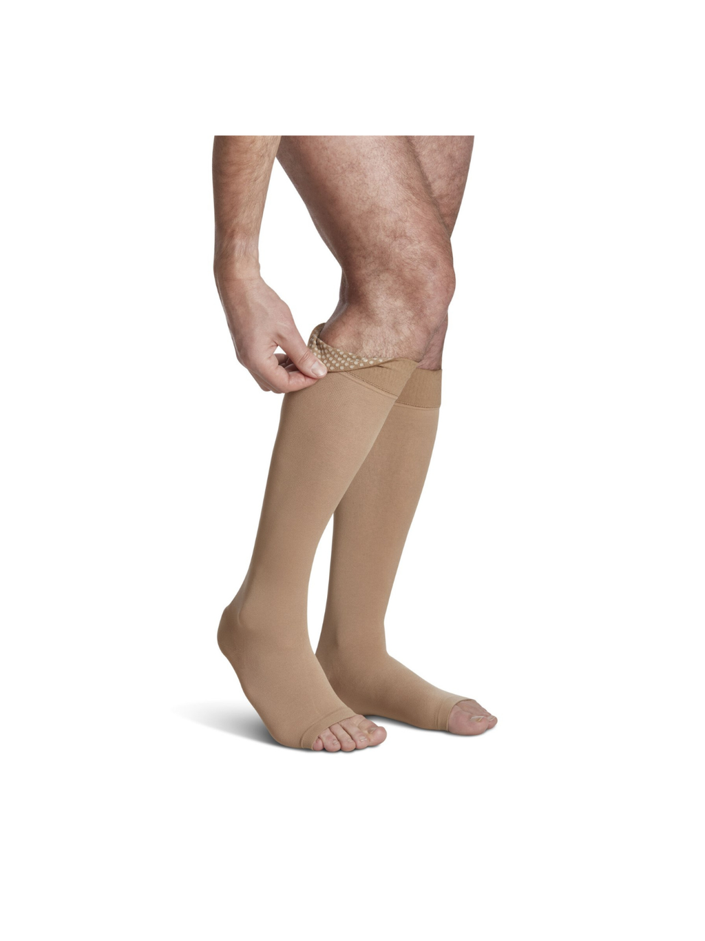 Sigvaris Essential Opaque 860 30-40mmHg Calf Open Toe Light Beige LS
