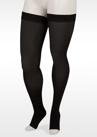 Juzo 15-20mmHg Thigh Short Black Open Toe Size: V