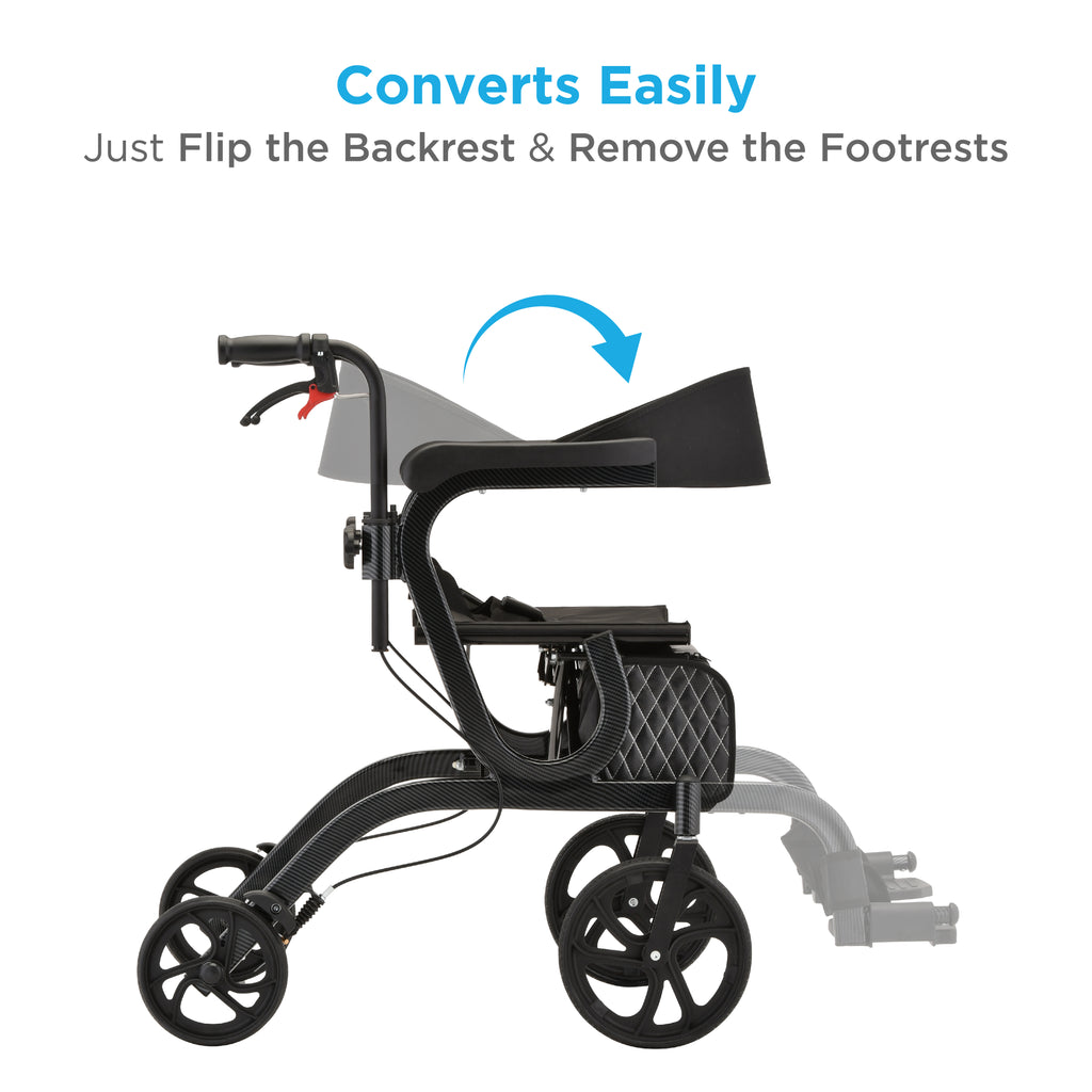 Gemini 2 in 1 Rollator Transport Chair 4500BK