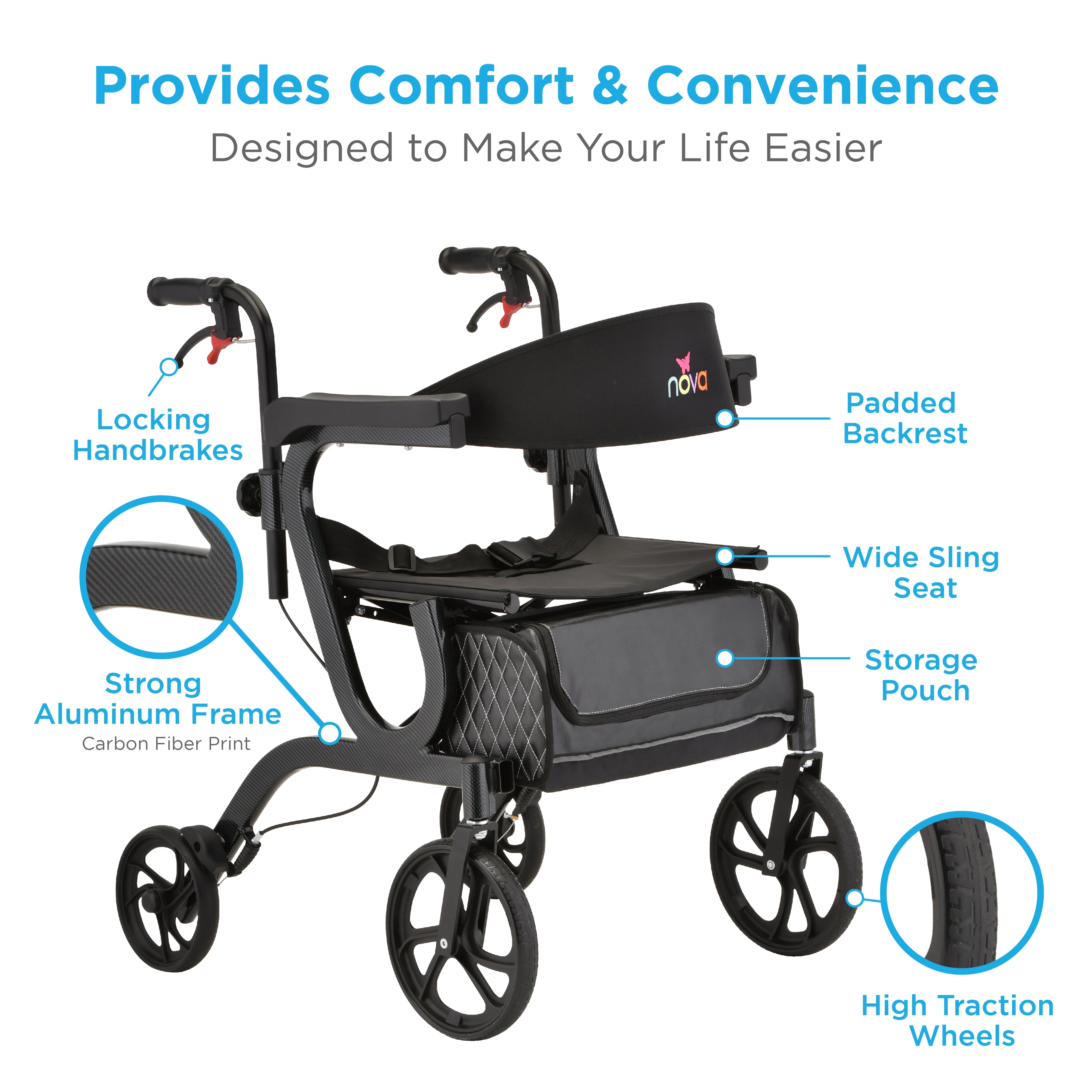 Gemini 2 in 1 Rollator Transport Chair 4500BK