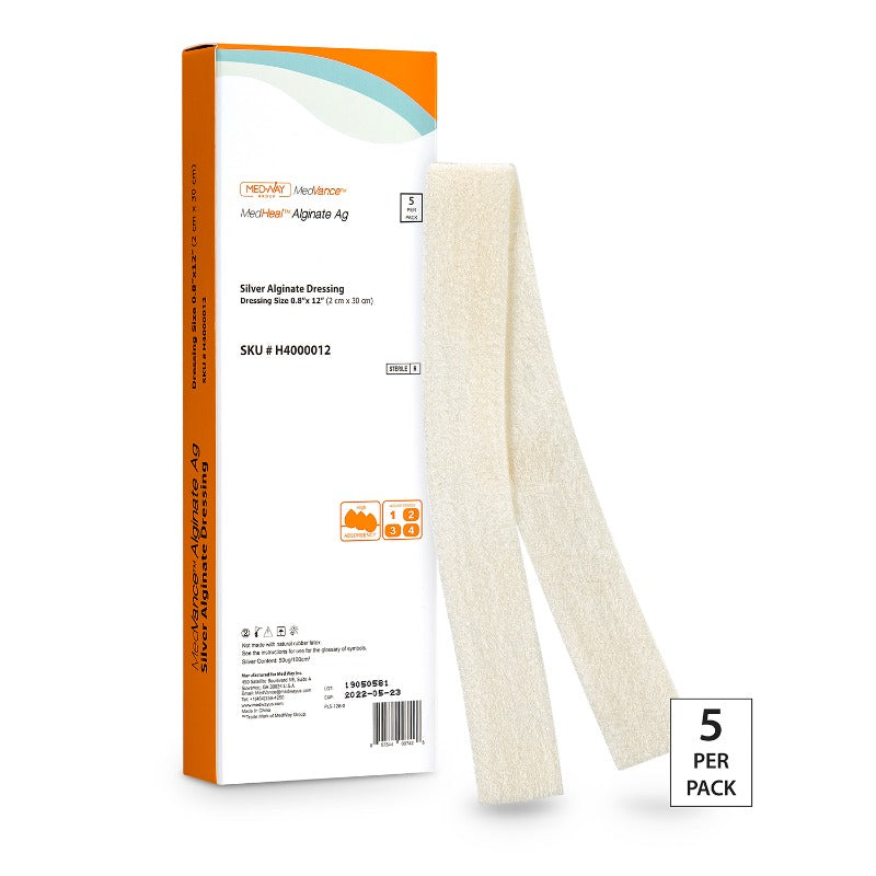 Curavance Silver Alginate Dressing 0.8″×12″