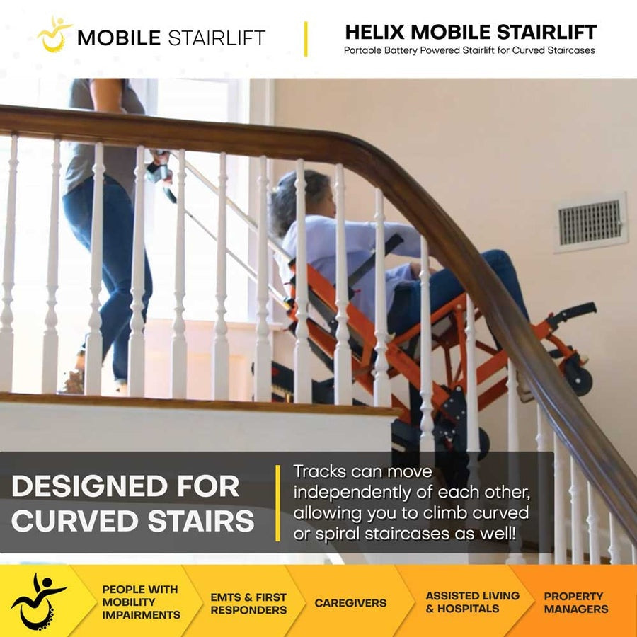 Climbing Steps Helix Curved Stairlift Chair