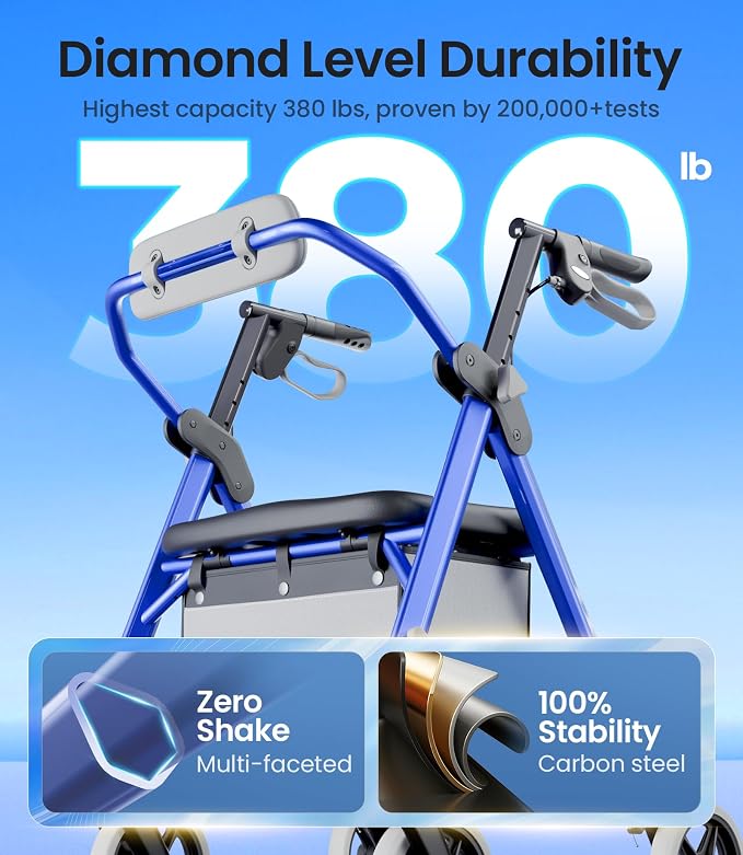 Z11 Standard Rollator Walker with Padded Foam Seat