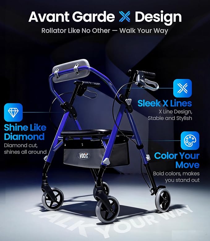 Z11 Standard Rollator Walker with Padded Foam Seat