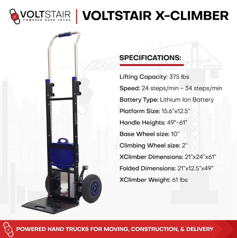 Climbing Steps X-Climber Powered Handtruck 375 lbs.