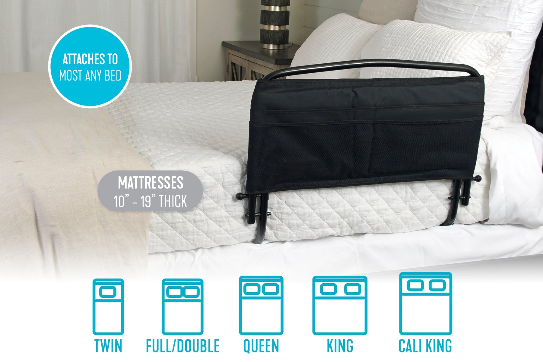 Stander 30" Safety Bed Rail & Padded Pouch: 8051