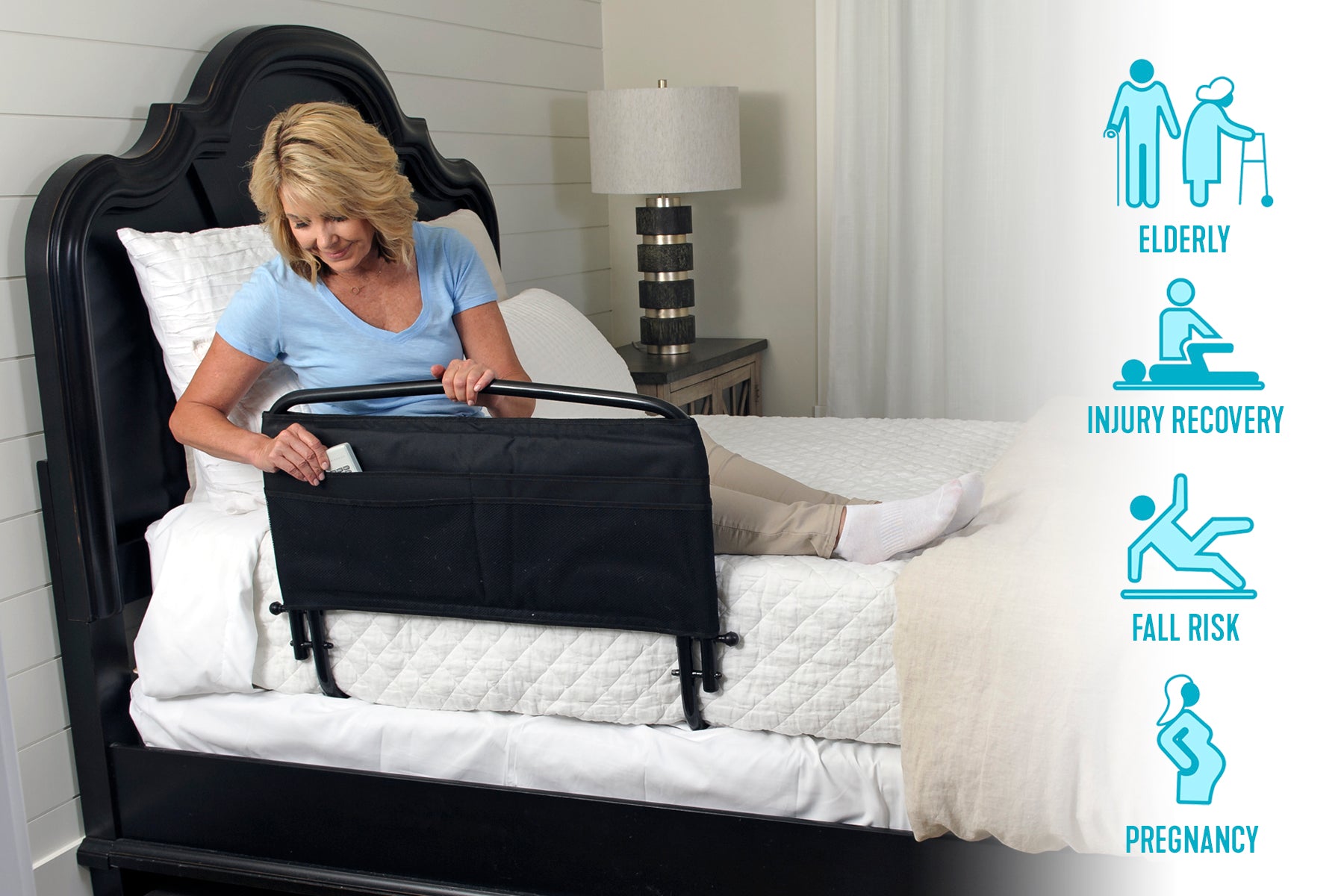 Stander 30" Safety Bed Rail & Padded Pouch: 8051