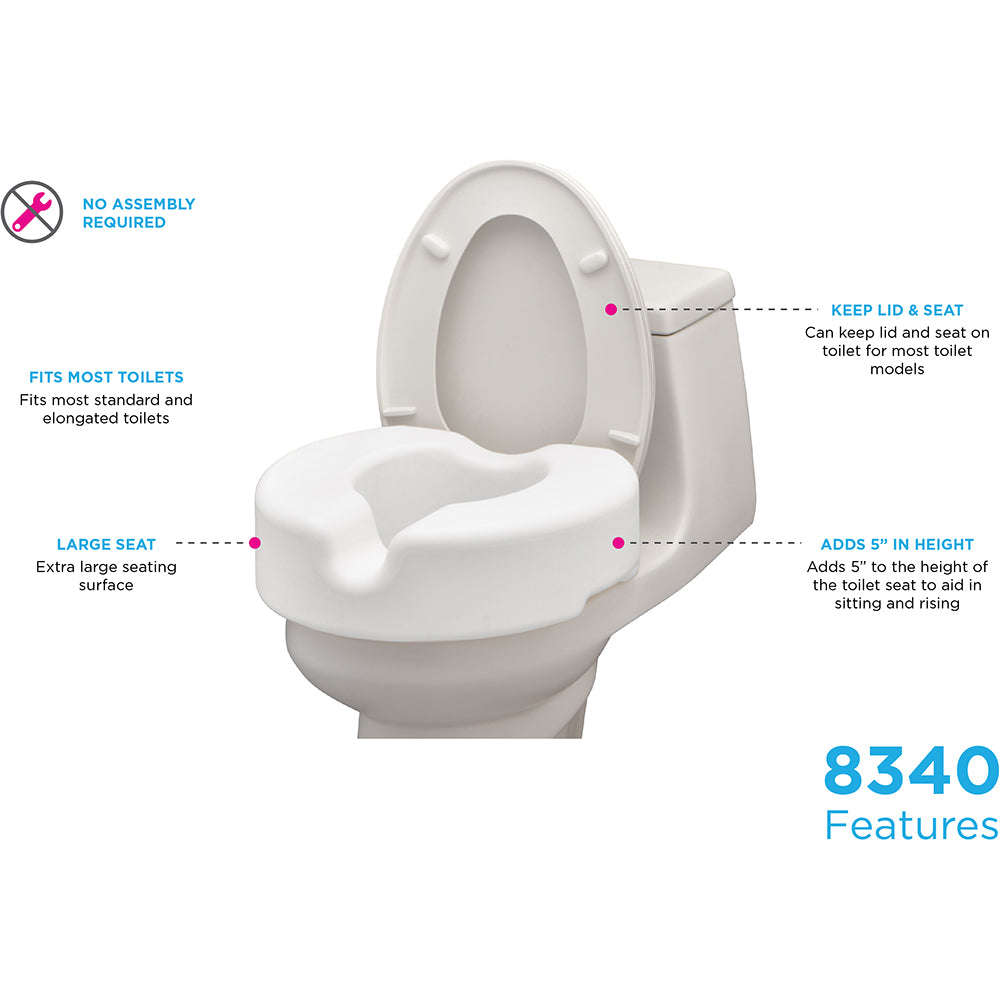 Nova Raised Toilet Seat - 5" Non Locking