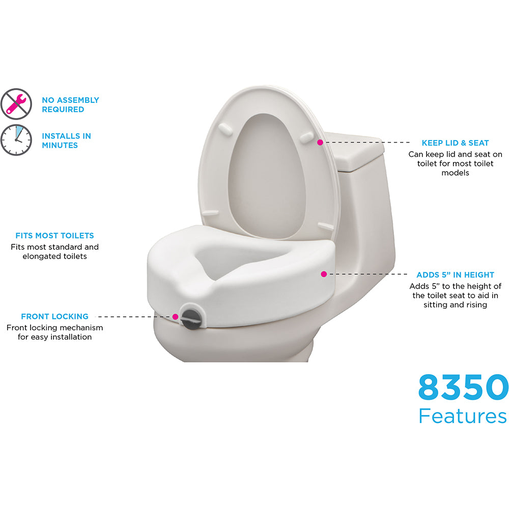 Nova Raised Toilet Seat - 5" Locking