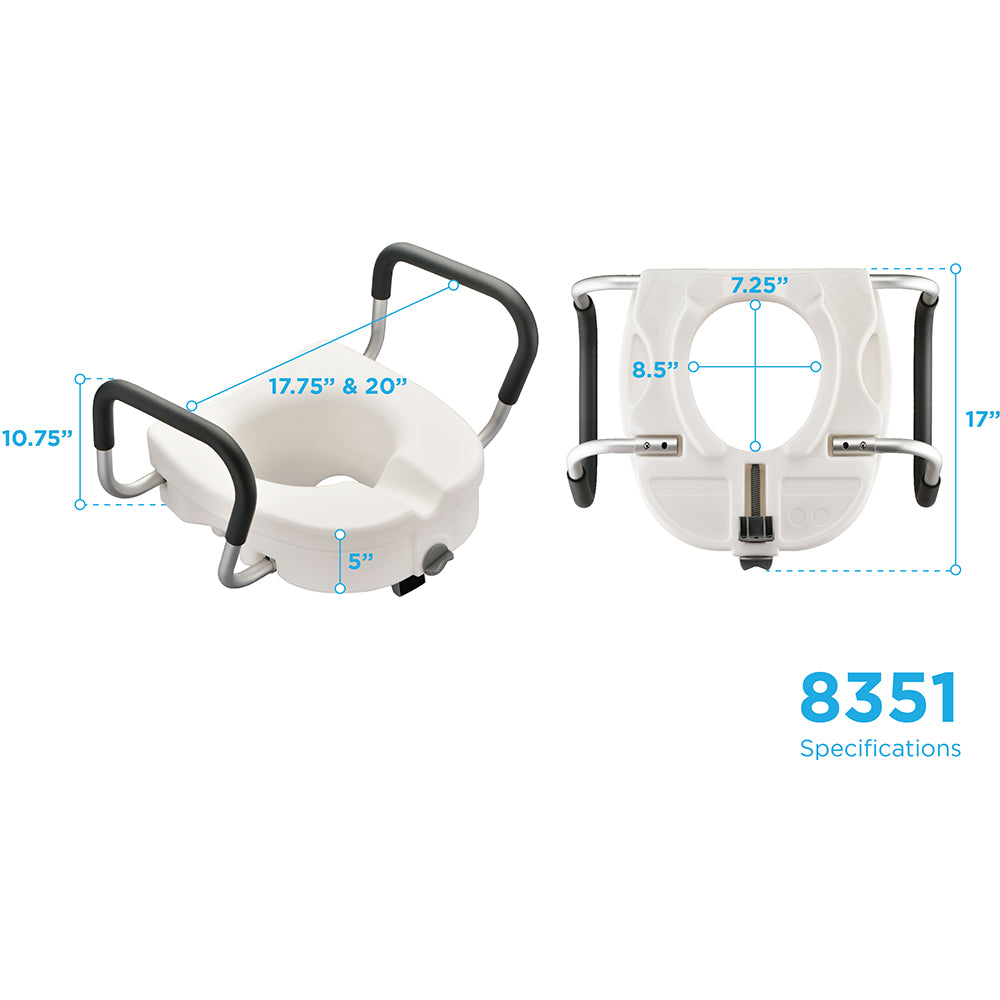Nova Raised Toilet Seat - 5" Locking