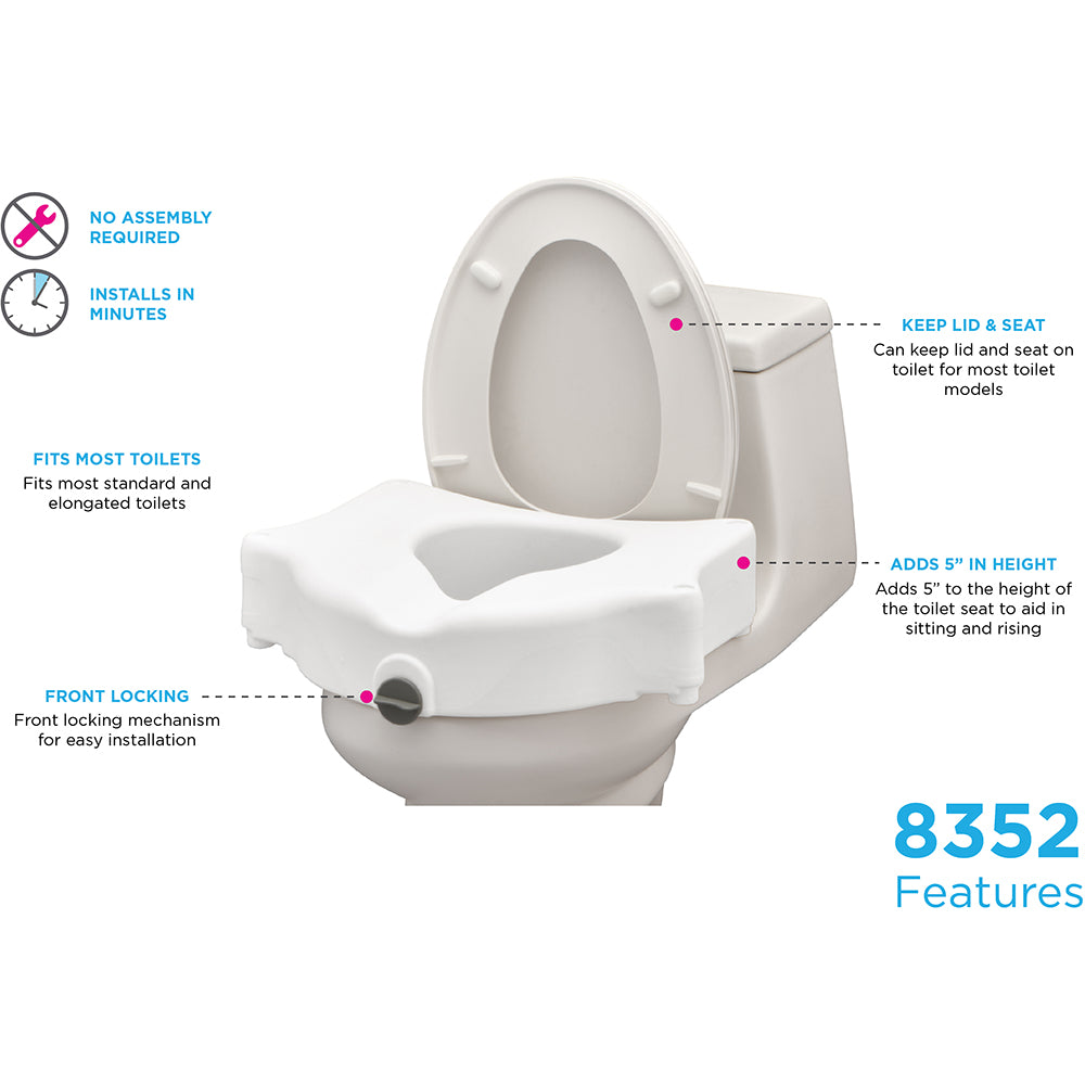 NOVA Raised Toilet Seat - 5" Locking