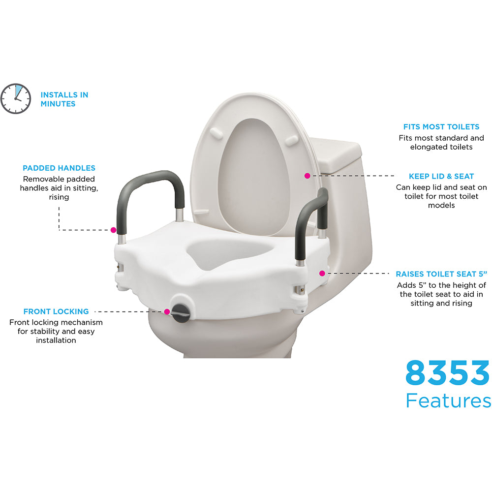 NOVA Raised Toilet Seat - 5" Locking