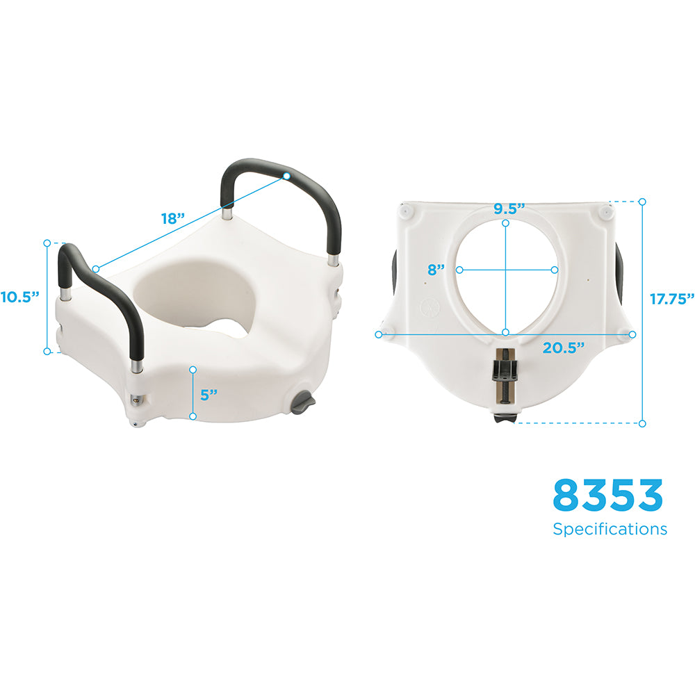 NOVA Raised Toilet Seat - 5" Locking