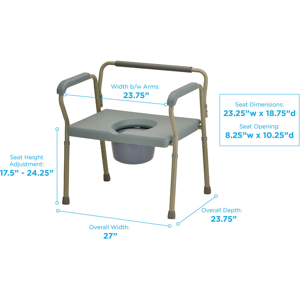 Nova Heavy Duty Bariatric Commode with Extra Wide Seat