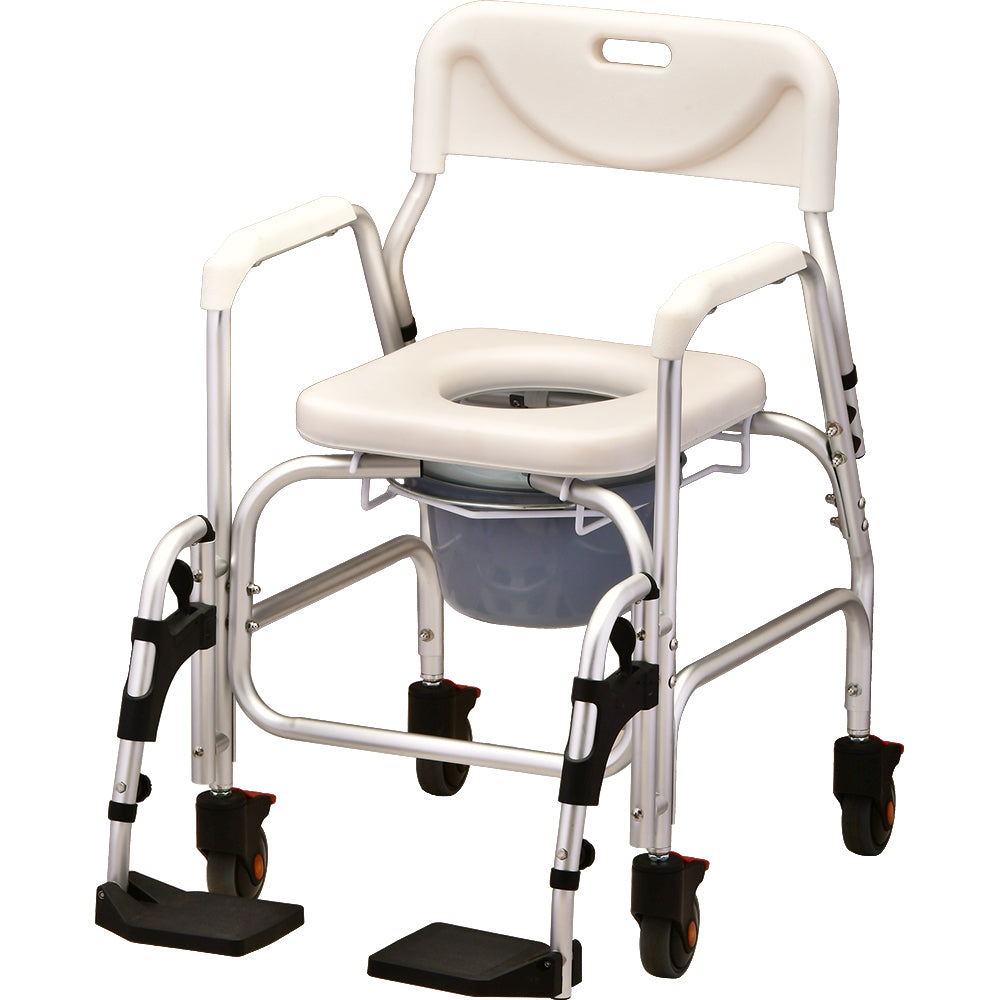 Nova Shower Chair And Commode With Padded Seat & Swing Away Footrest