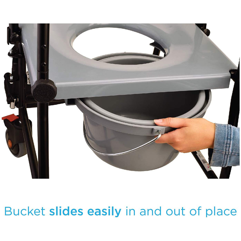 Nova Drop Arm Commode Transport Chair with Wheels