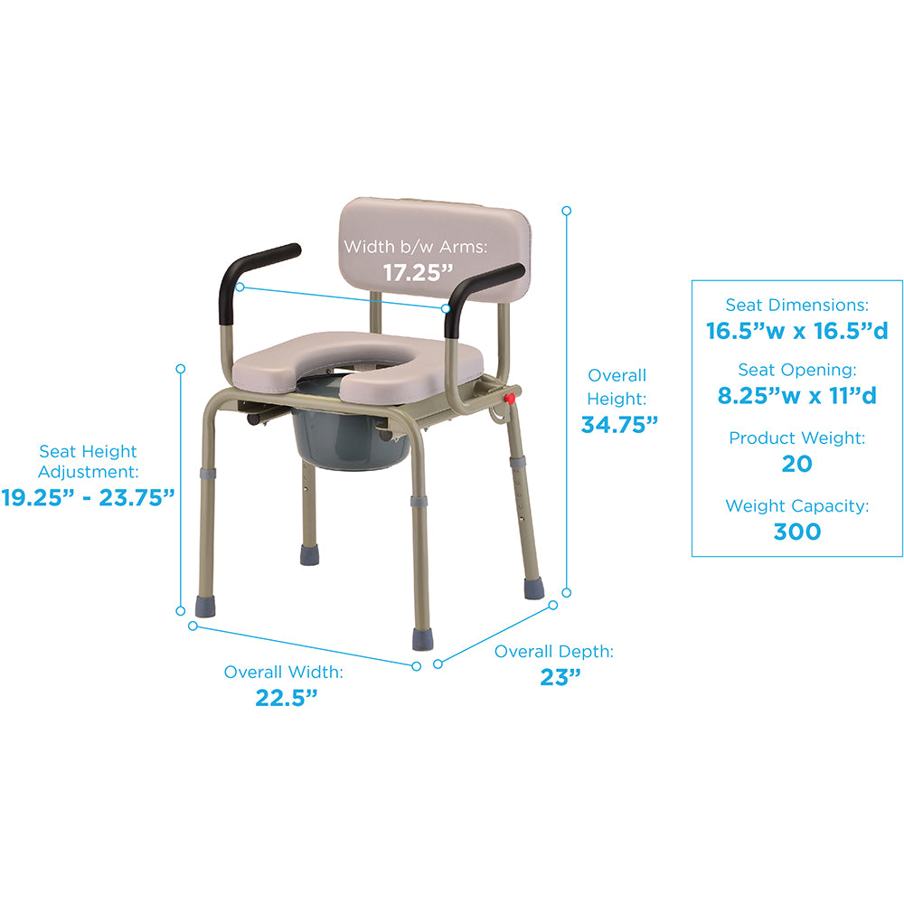 Nova Padded Drop-Arm Commode