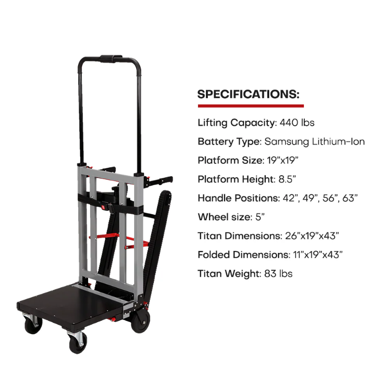 Climbing Steps Titan Powered Handtruck 440 lbs.