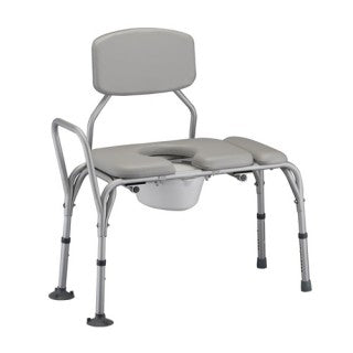 NOVA PADDED TRANSFER BENCH WITH COMMODE WITH DETACHABLE BACK