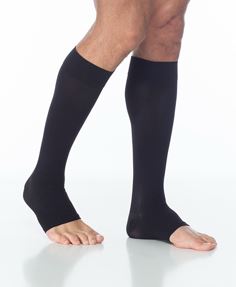 Sigvaris Dynaven 970 Opaque 30–40mmHg Calf Open Toe Black LL