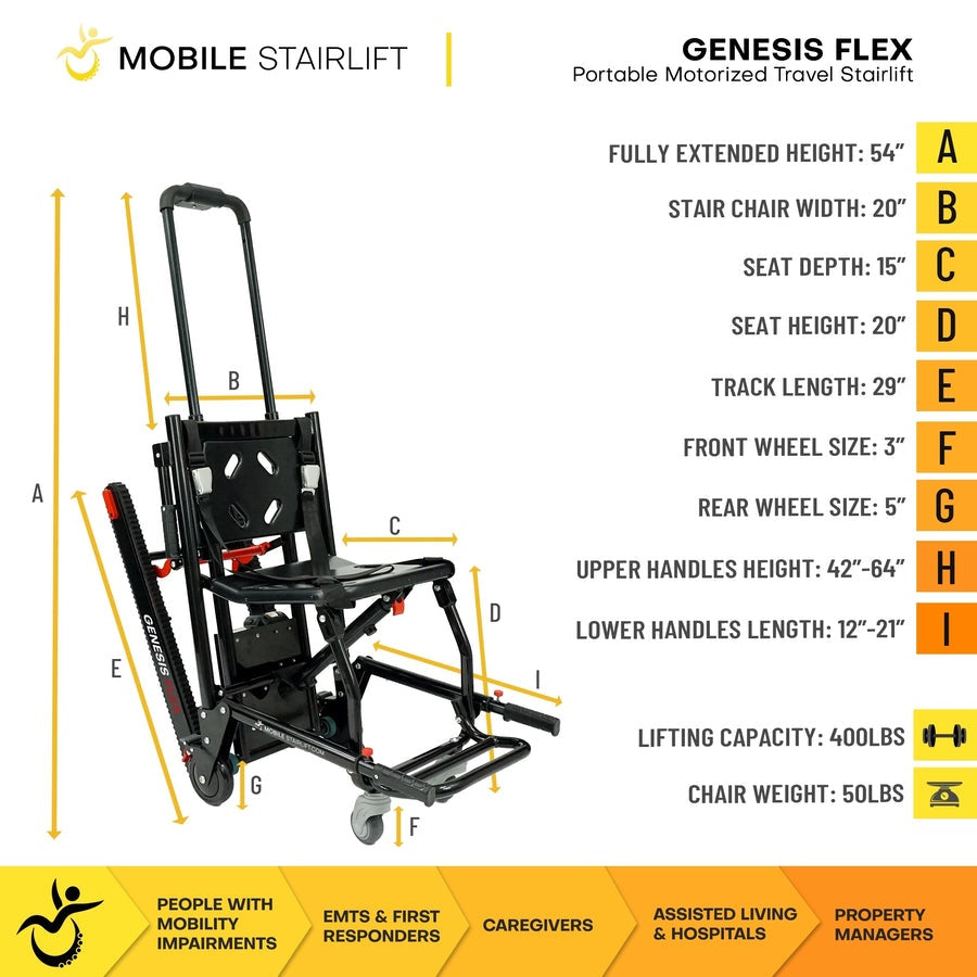 Climbing Steps Genesis Flex - Mobile Stairlift Chair