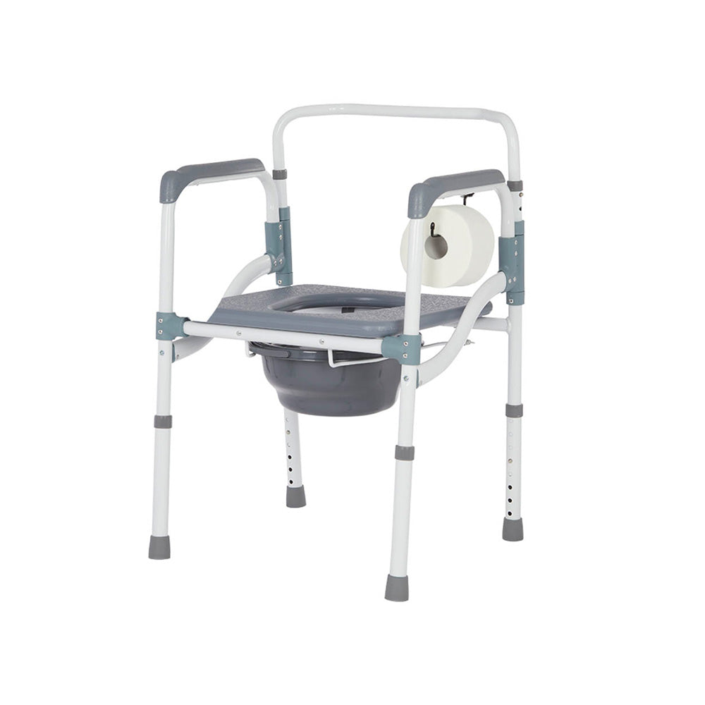 B3500F- FOLDING POWDER COATED ALUMINUM COMMODE 3 IN 1