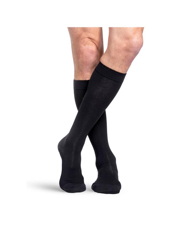 Sigvaris Essential Cotton 230 Men’s 30-40mmHg Calf Closed Toe Black LL