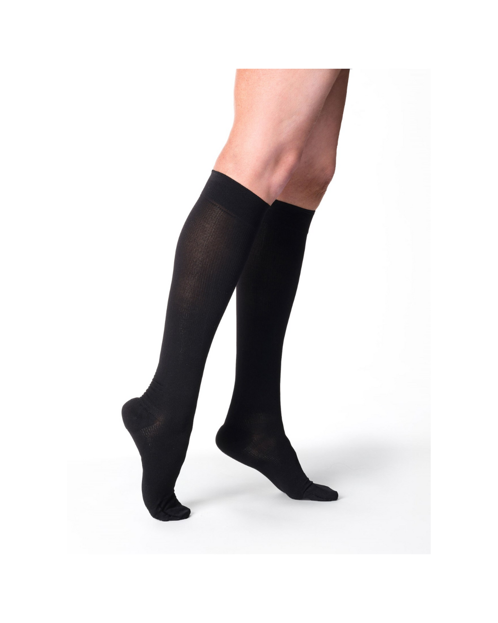 Sigvaris Essential Cotton 230 Men's 20–30mmHg Calf Closed Toe Black MS