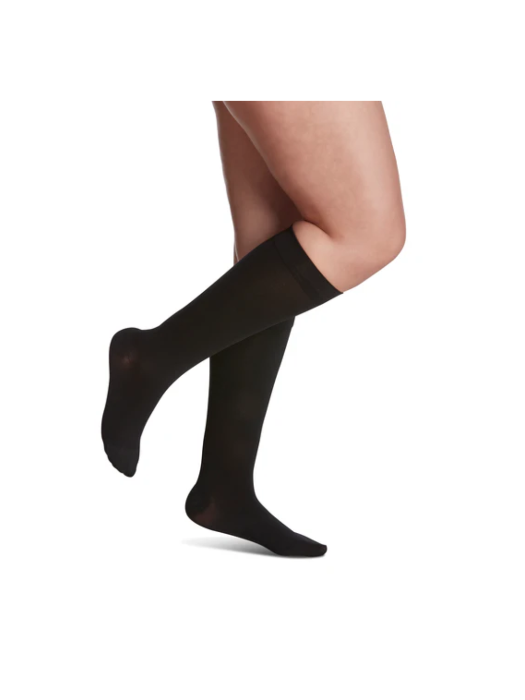 Sigvaris Style Soft Opaque 840 Women’s 20–30mmHg Calf Closed Toe Black MS