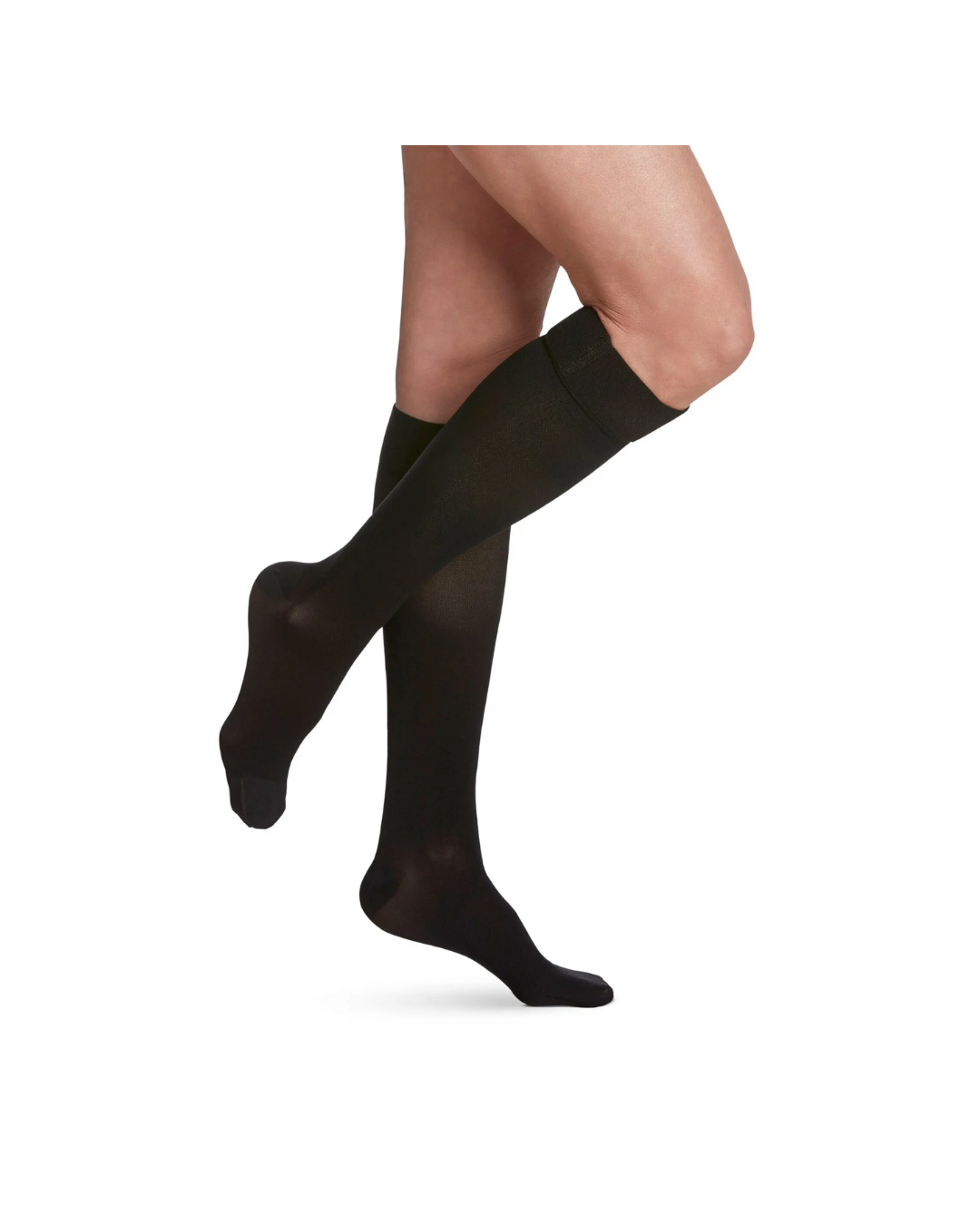 Sigvaris Essential Opaque 860 Women's 20-30mmHg Calf Closed Toe Black LL