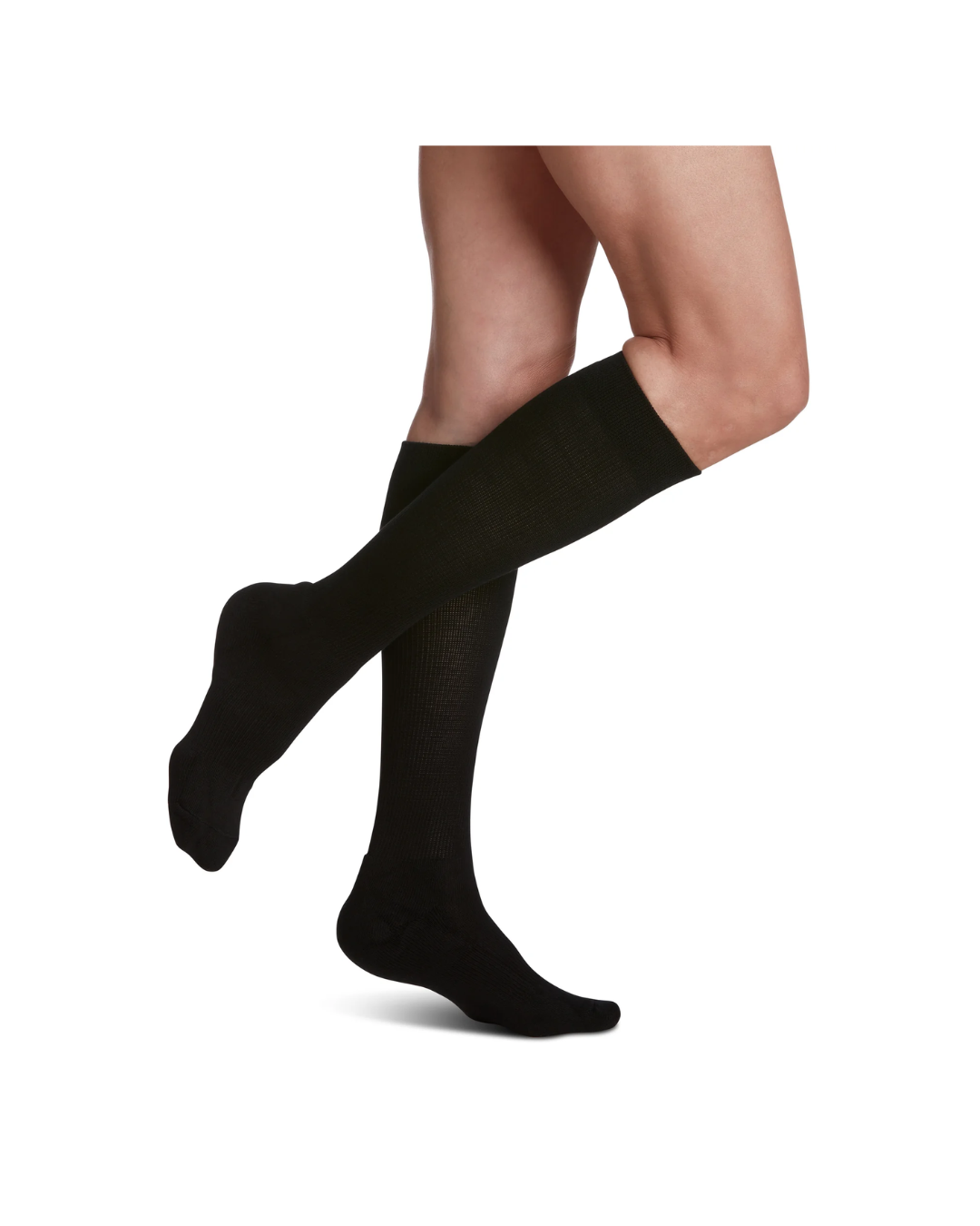 Sigvaris Motion Cushioned Cotton 360 Women’s 20–30mmHg Calf Closed Toe Black MS