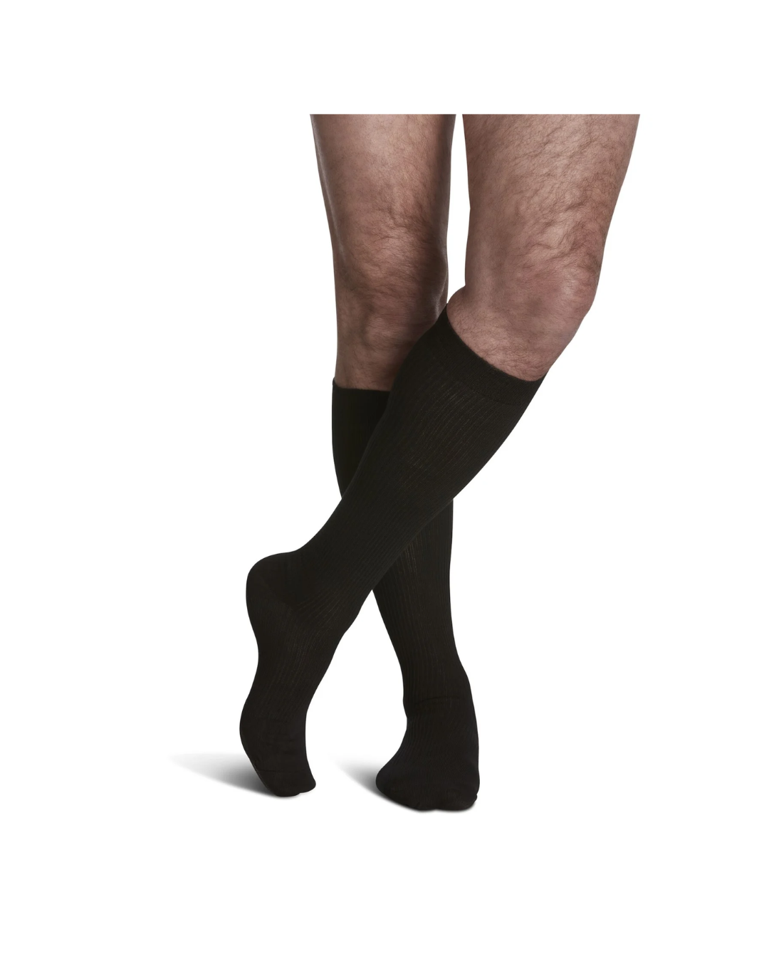 Sigvaris Well Being Casual Cotton 186 Men's 15–20mmHg Calf Closed Toe Black 11½ - 14