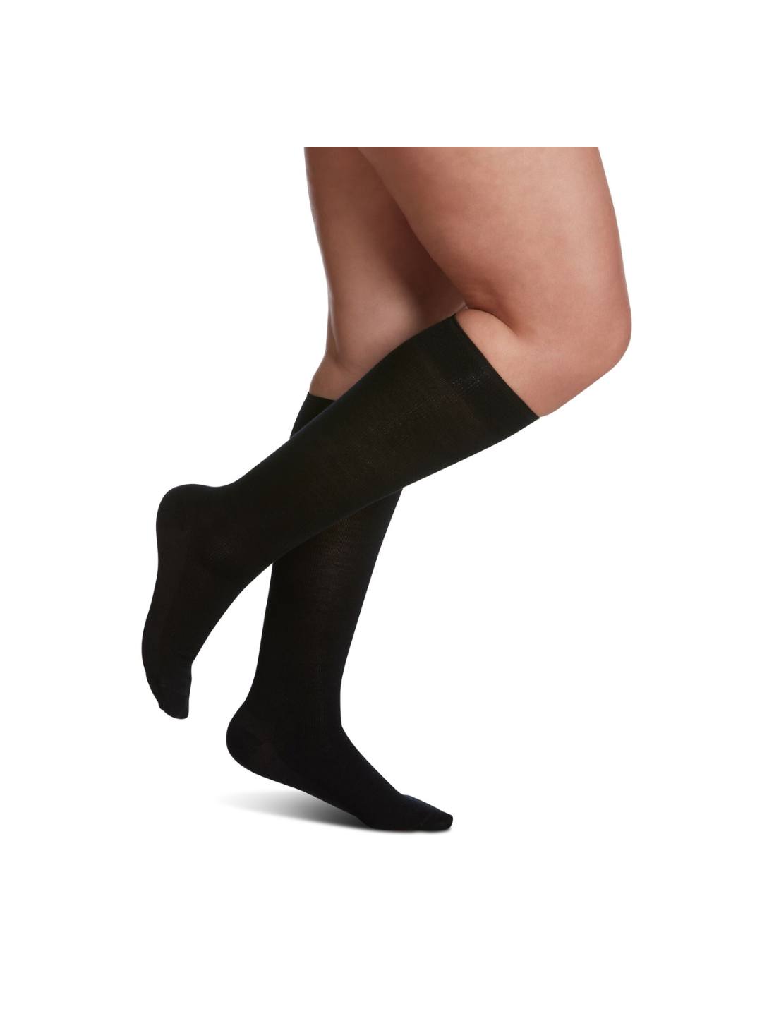 Sigvaris Well Being All-Season Merino Wool 152 Women's 15–20mmHg Calf Closed Toe Black 5 – 7