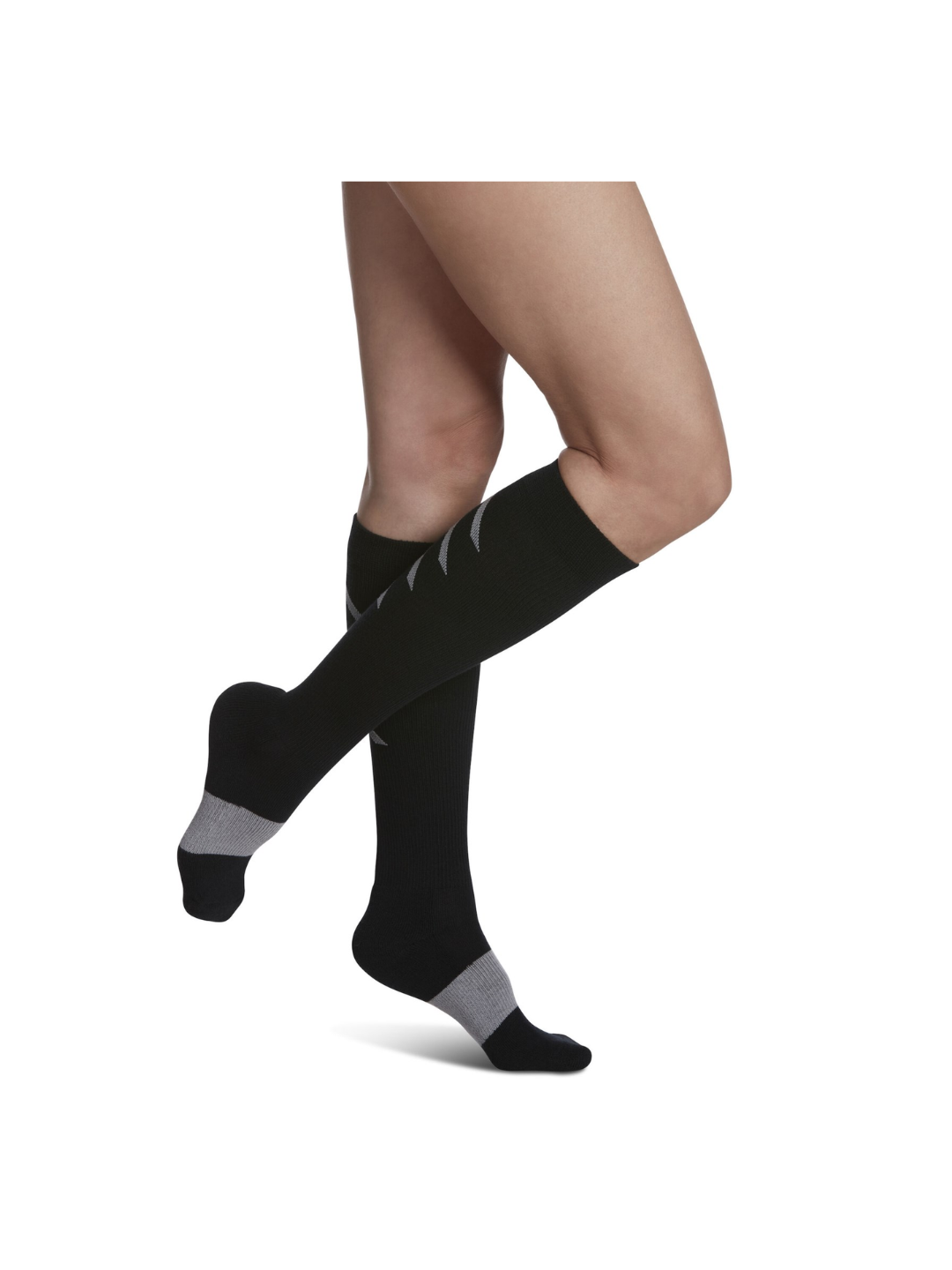 Sigvaris Well Being Athletic Recovery Socks 401 Women's 15–20mmHg Calf Closed Toe Black L