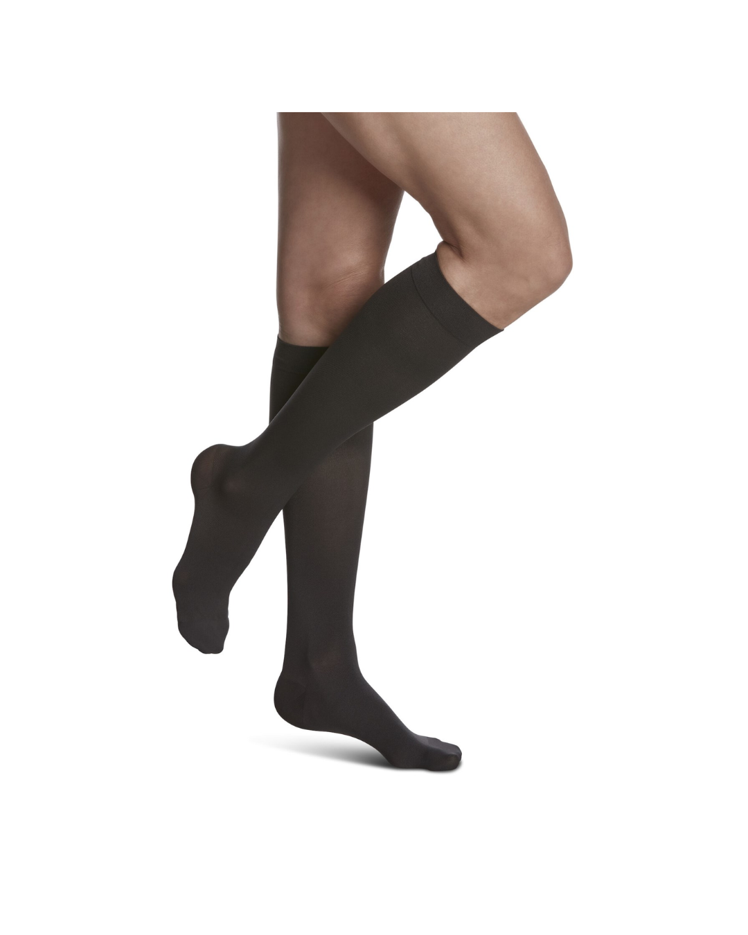Sigvaris Style Soft Opaque 840 Women’s 15–20 mmHg Calf Closed Toe Graphite Standard SL