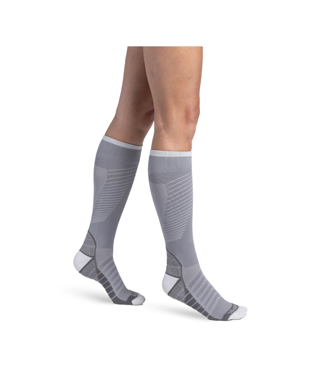 Sigvaris Motion Flow Tech 432 20–30mmHg Calf Closed Toe Cool Grey ML
