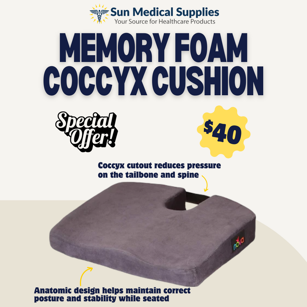 NOVA MEMORY FOAM COCCYX CUSHION VELOUR BLUE