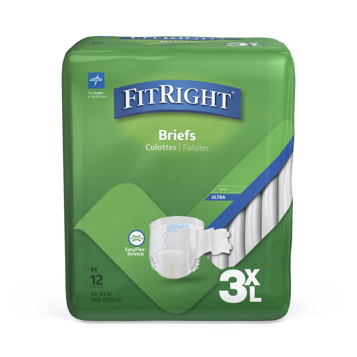 FitRight 3XL Cloth-Like Adult Incontinence Briefs