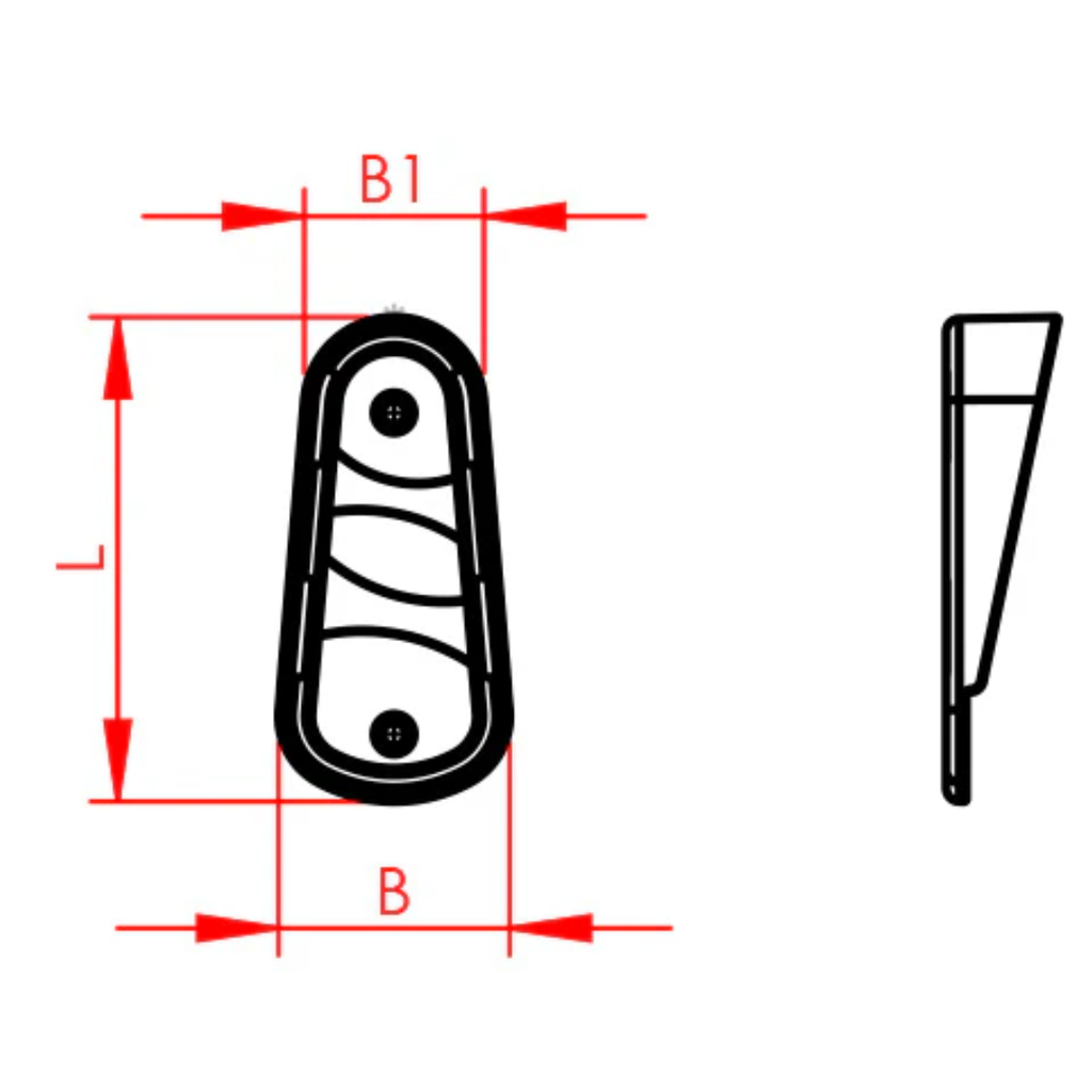 Rolko 12 1/2" Foot Rest Shell