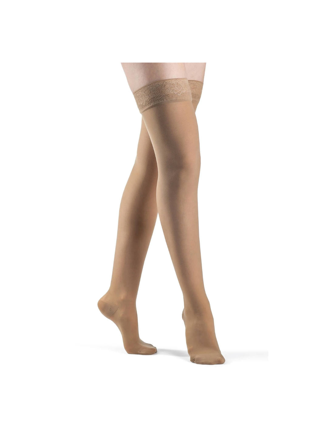Sigvaris Style Sheer 780 Women’s 20-30mmHg Thigh w/Grip-Top Closed Toe Golden (Suntan) MS