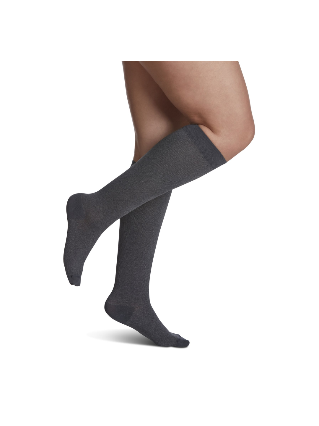 Sigvaris Well Being Microfiber Shades 143 Women's 15–20mmHg Calf Closed Toe Graphite Heather 5 – 7