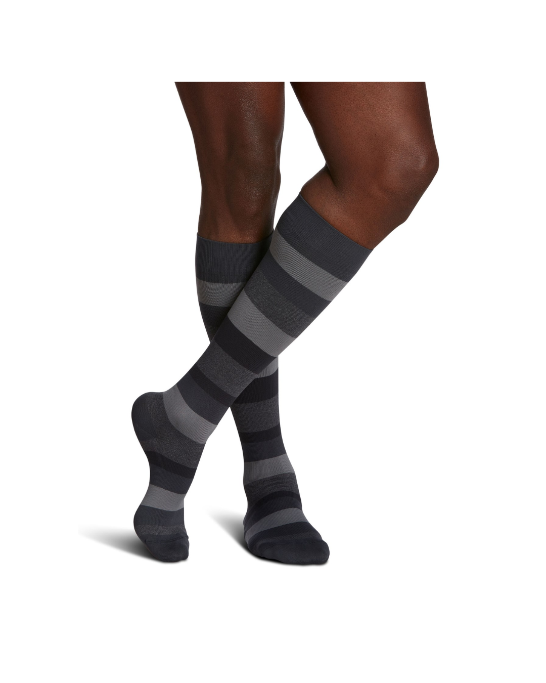 Sigvaris Well Being Microfiber Shades 183 Men's 15–20mmHg Calf Closed Toe Graphite Stripe 6½ - 8½