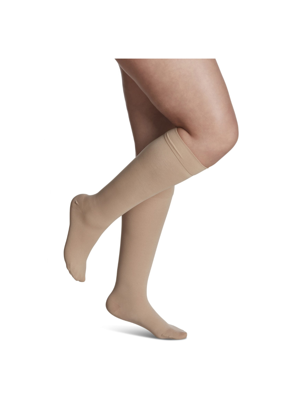Sigvaris Essential Opaque 860 Women's 20-30mmHg Calf Closed Toe Honey (Natural) Standard XL