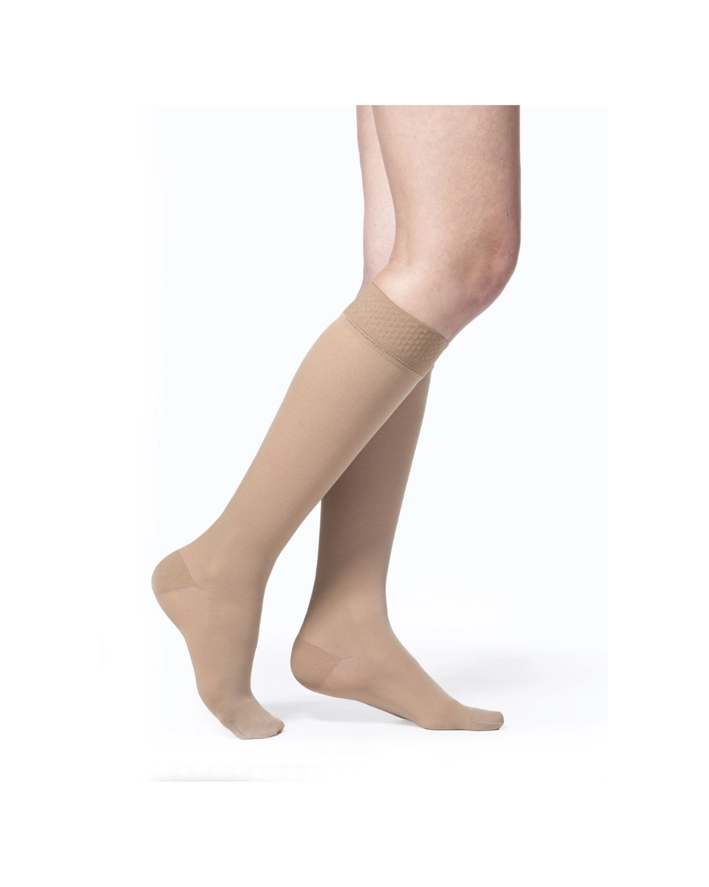 Sigvaris Essential Opaque 860 Women's 20-30mmHg Calf Closed Toe Light Beige LL